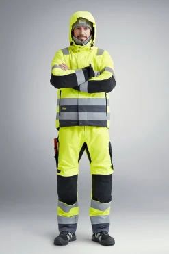 Snickers vinterbukse 6639 gul str M highvis klasse 2