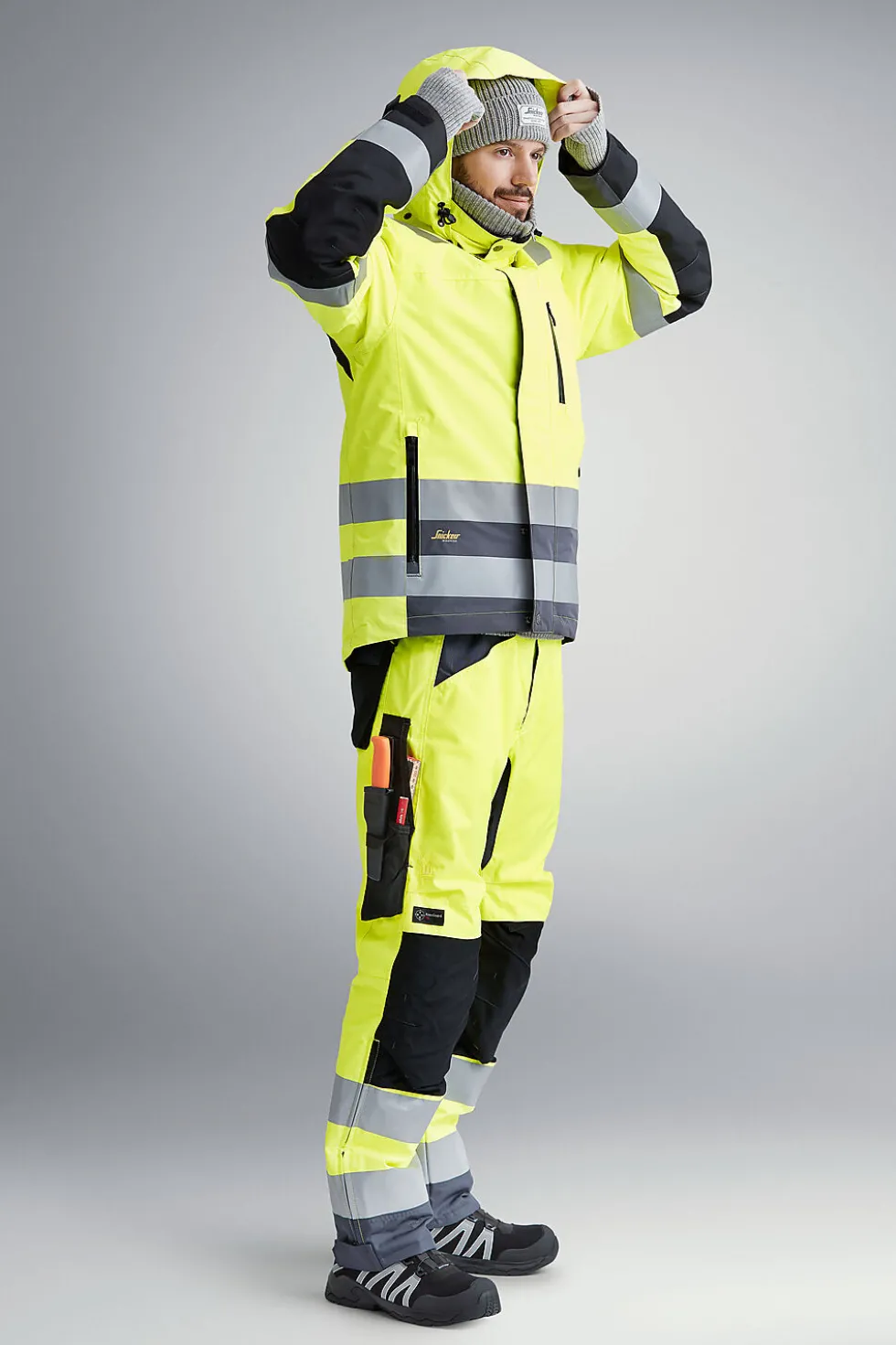 Snickers vinterbukse 6639 gul str M highvis klasse 2