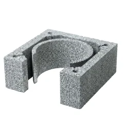 Sotlukeelement 40x40x18,5 ø16 sv solid vent