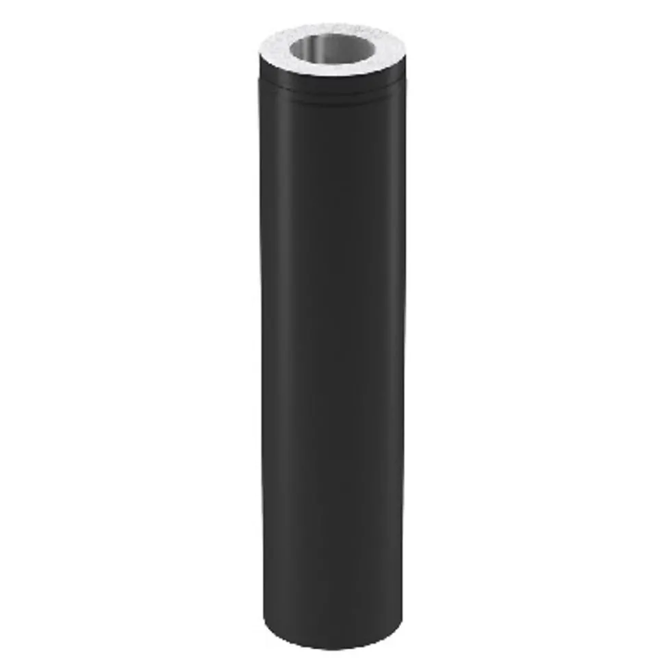 Startboksrør 50cm sort ø150 pms25 halvisolert