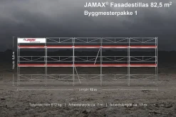 Stillas fasade 82,5 m2 byggmesterpakke 1