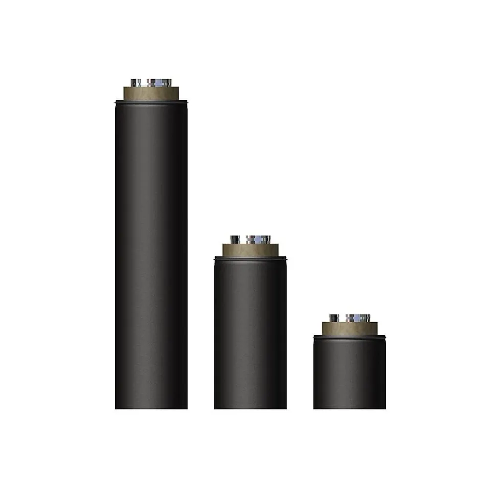 Stålpipe a-modul ø 150x550 mm isolert sort lakkert