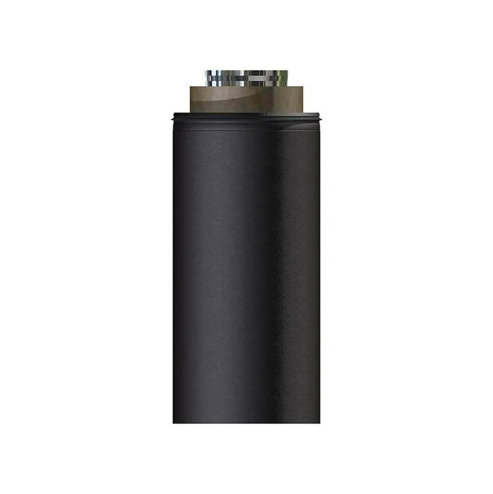 Stålpipe a-modul ø 150x550 mm isolert sort lakkert