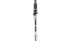 Stålpipe firkant for takstein/shingel/papp Ø150 3,5 meter