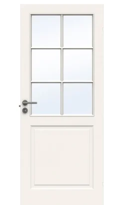 Style SP6 innerdør med glass 80x200 cm hvit