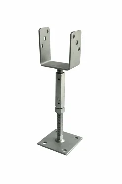 Søylesko HDG justerbar med plate 98x60 mm