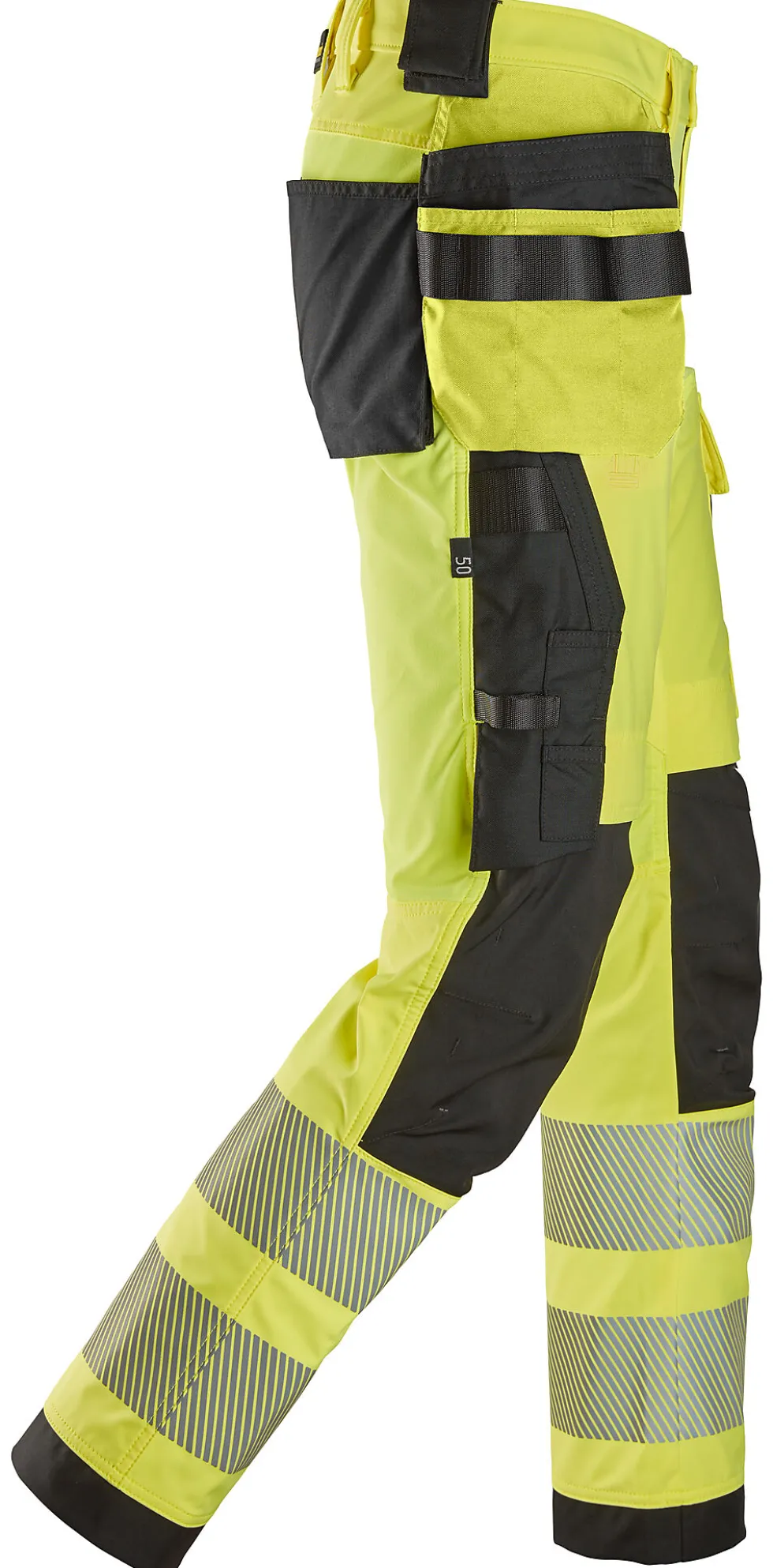 Synlighetsbukse gul/sort KL2 str 46