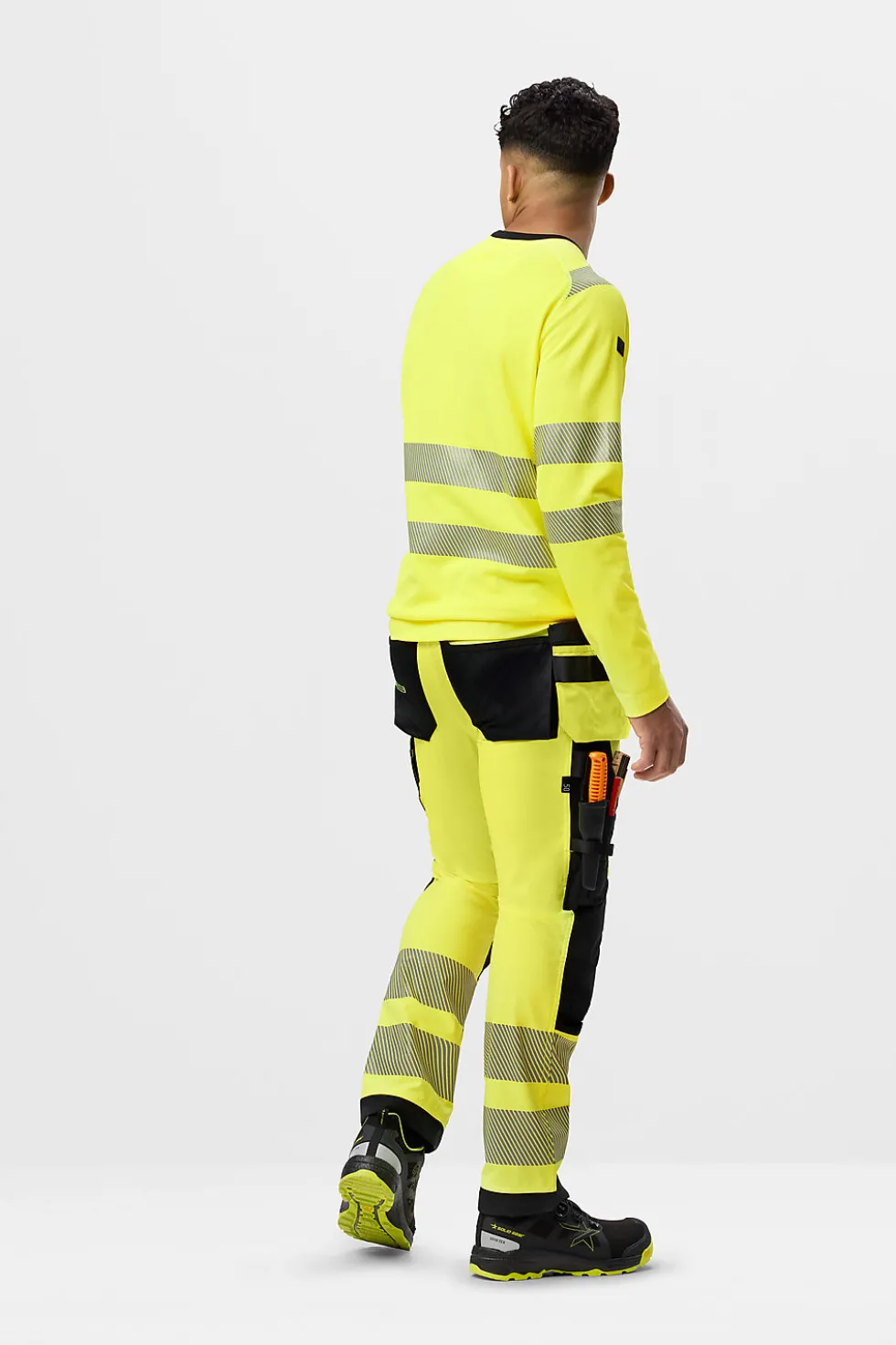 Synlighetsbukse gul/sort KL2 str 46