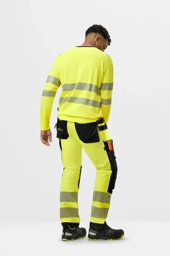 Synlighetsbukse gul/sort KL2 str 46