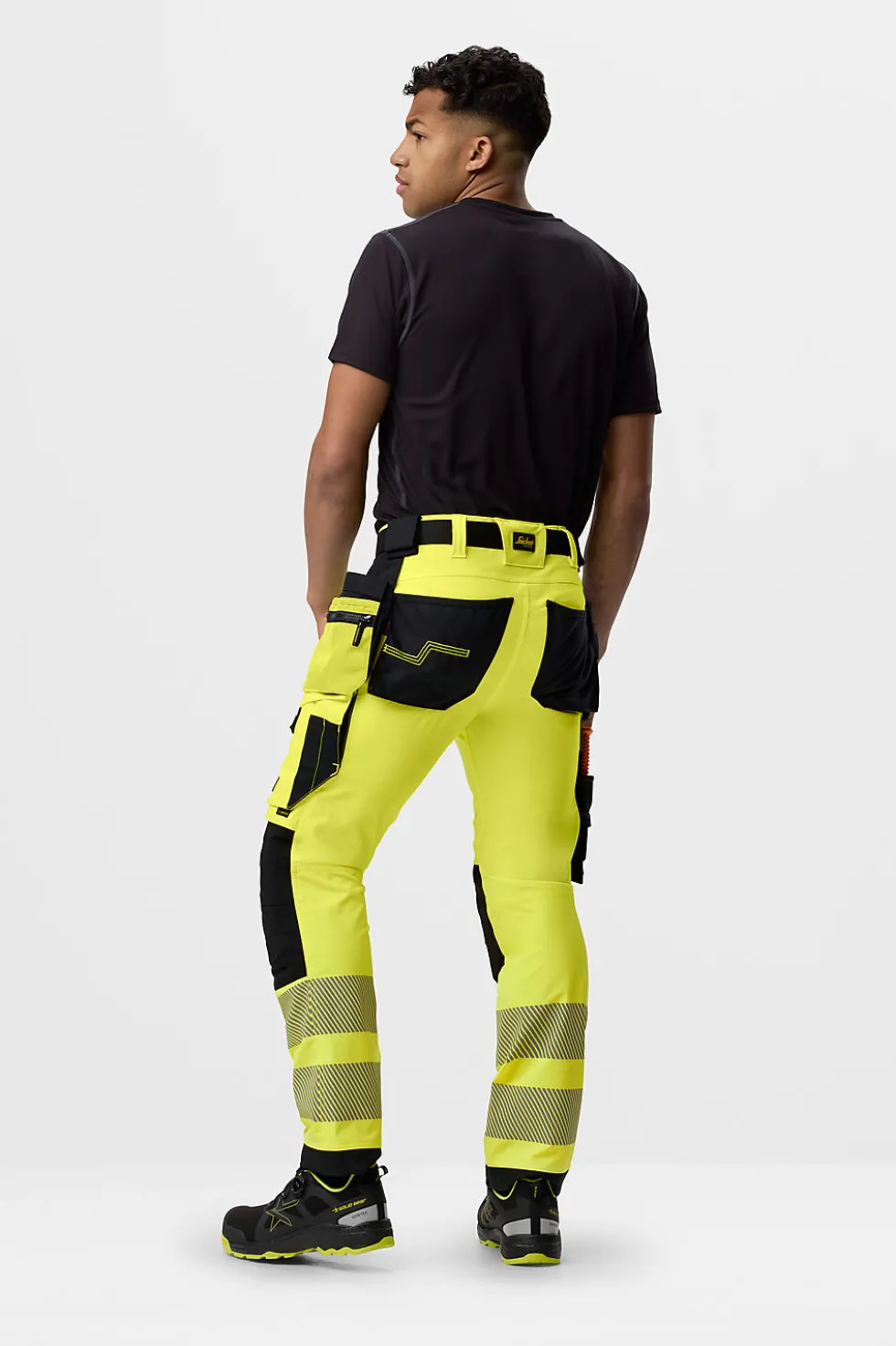 Synlighetsbukse gul/sort KL2 str 46