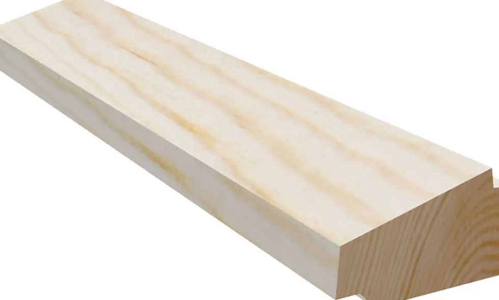 Taklist dobbeltskygge 21x45 mm ubehandlet furu