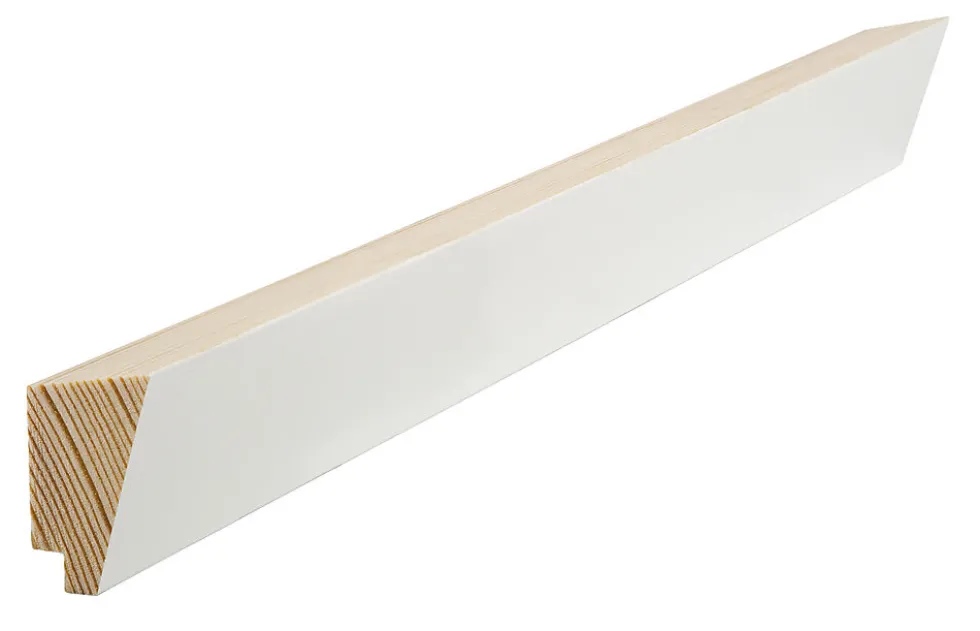 Taklist furu enkel skygge hvit bomull S0502-Y 21x34x4400 mm
