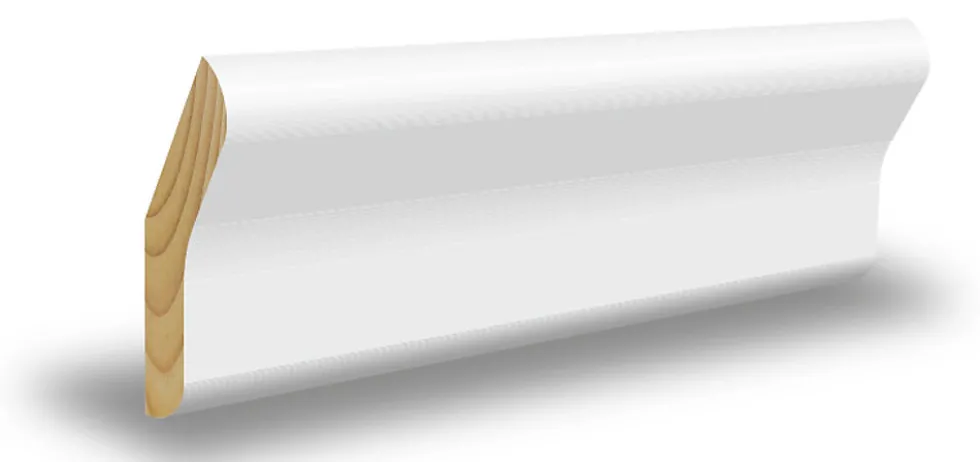 Taklist furu skrå hvit bomull S0502-Y 15x45x4400 mm