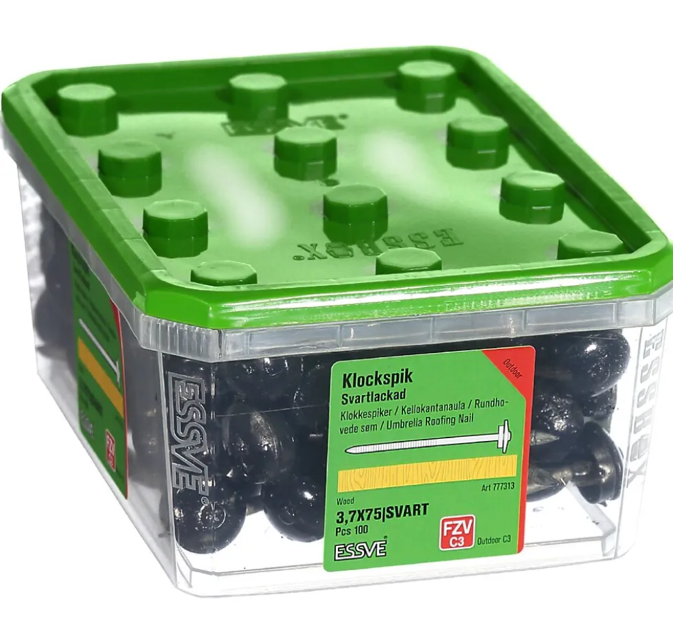 Takplatespiker 3,7x75 svarta-100