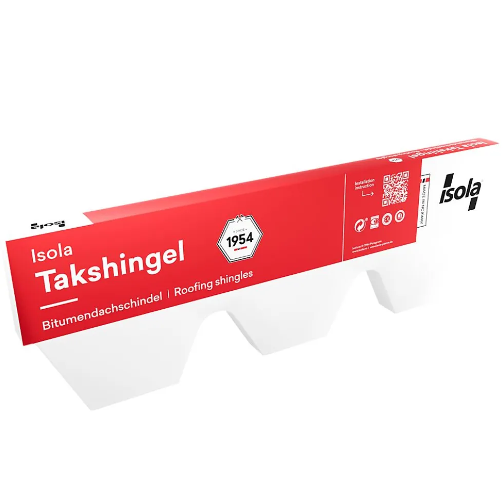 Takshingel skrå teglrød
