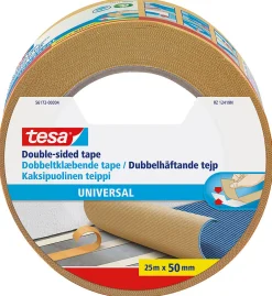 Teppetape universal 25m x 50mm inne dobbeltsidig permanent montering