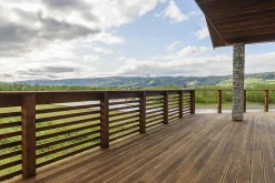 Terrassebord DUO royalimpregnert brun furu rillet 28x120 mm