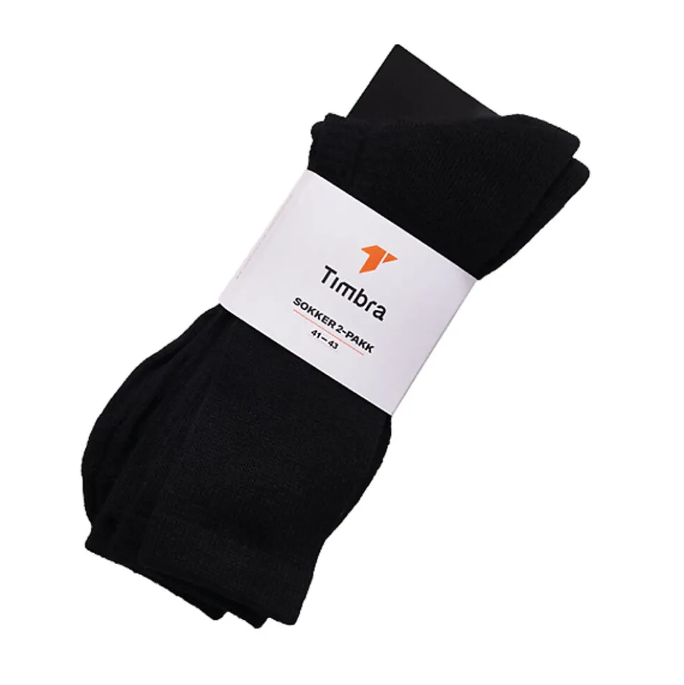 Timbra ullsokk 2pk svart 44-46