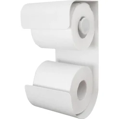 Toalettrullholder brix hvit med reserverullholder