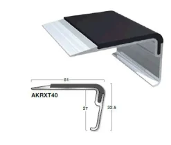 Trappenese aluminium uborret sort Xtragrip ilegg
