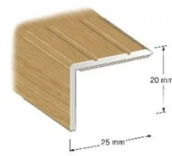 Trappenese 25x20mm 200cm eik nr 210 durifix