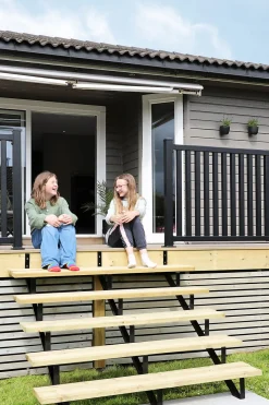 Trappevange 5-trinn sort galv stål