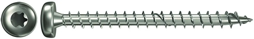 Treskrue med panhode 5x30 mm rustfritt stål 200 stk