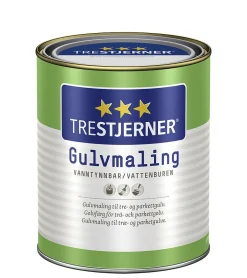Trestjerner gulvmaling halvblank klassisk hvit base 0,68l