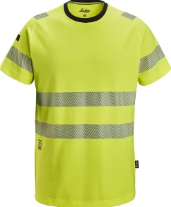 T-skjorte 2539 kl2 gul 3xl snickers workwear