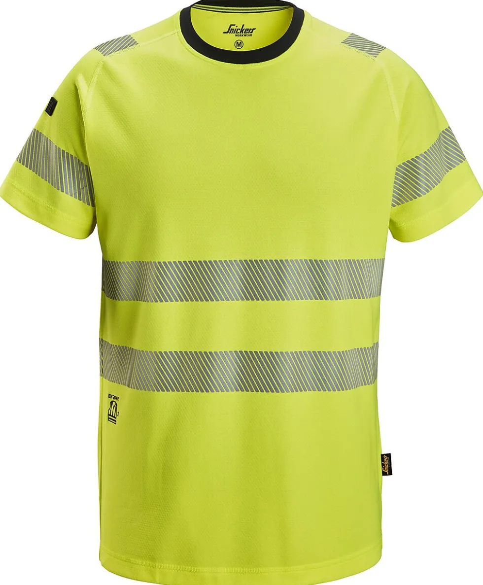 T-skjorte 2539 kl2 gul 3xl snickers workwear