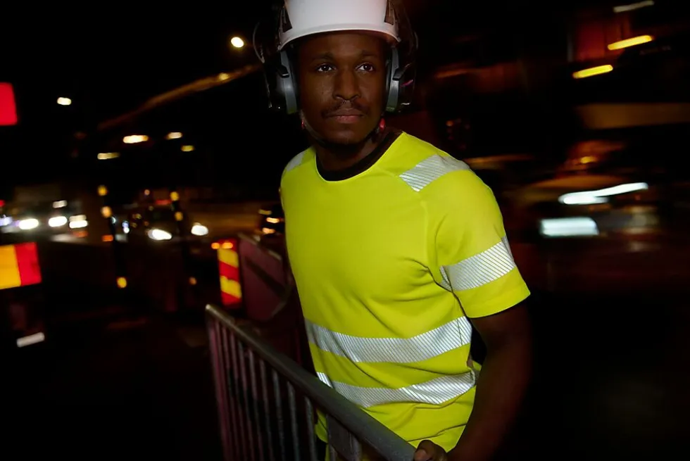 T-skjorte 2539 kl2 gul 3xl snickers workwear