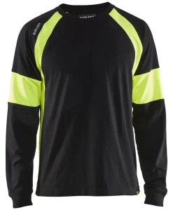 T-skjorte lang arm 352010309933xxxl svart/gul