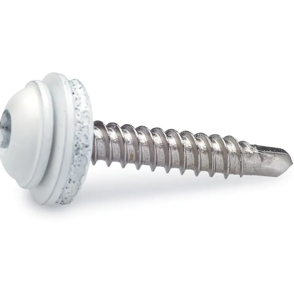 Vannbordskruer 4,2x25 mm hvit 100 stk