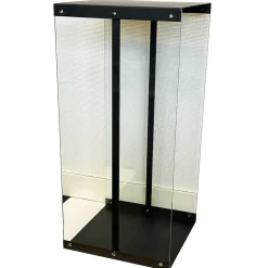 Vedstativ svart med glass