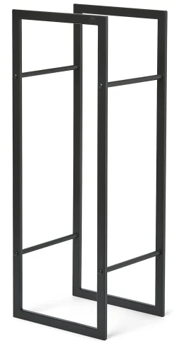 Vedstativ svart 80x30x25,5 cm