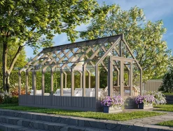 Veksthus Emilia 13,8 m2 gråmalt