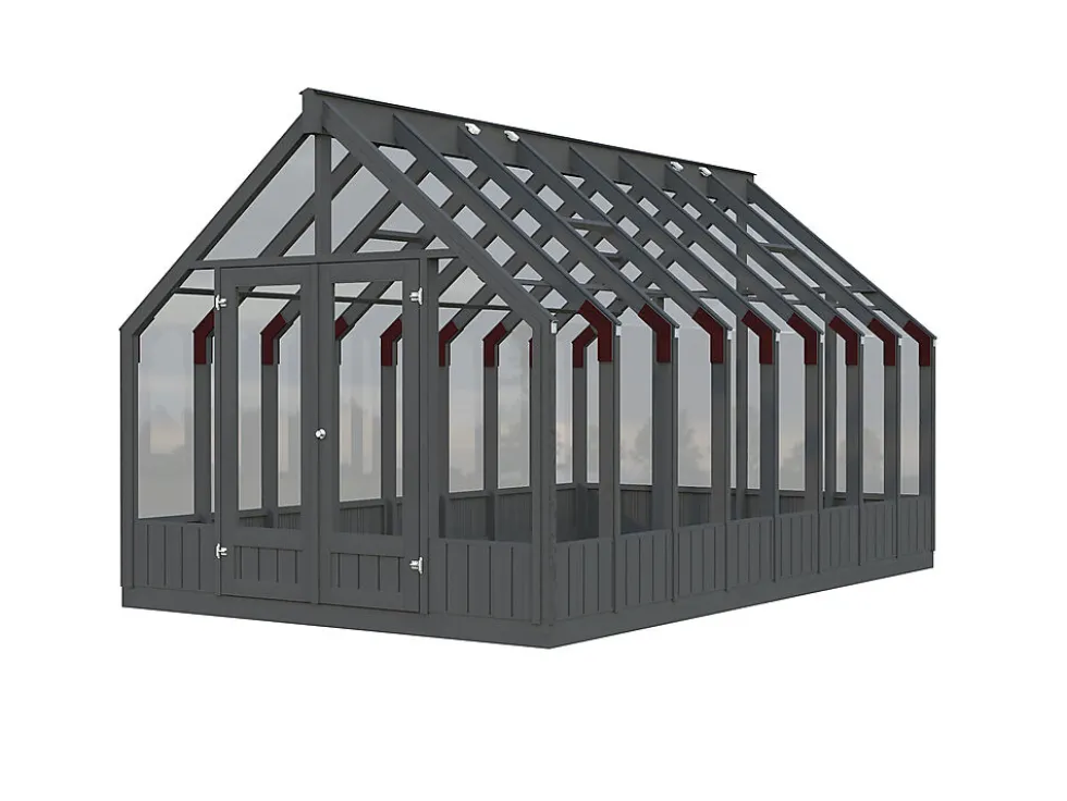 Veksthus Emilia 13,8 m2 gråmalt