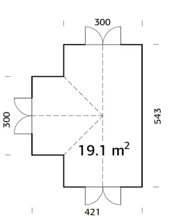 Veksthus Emilia 19,1 m² gråmalt