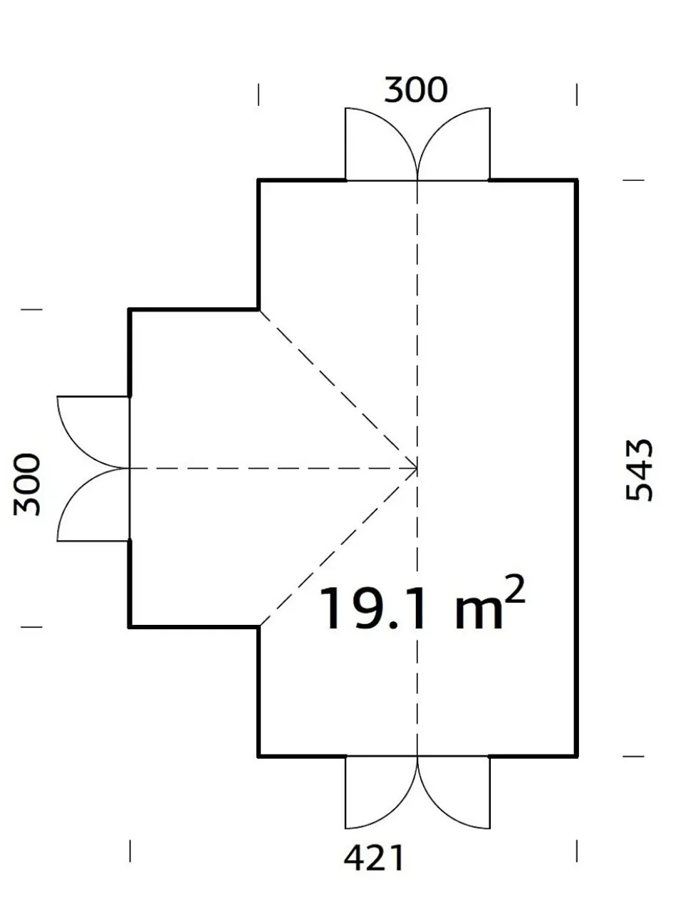 Veksthus Emilia 19,1 m² gråmalt