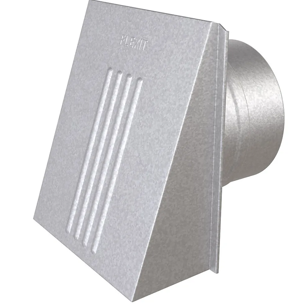 Ventilatorventil med kappe og spjeld 6x6 Ø 125 mm