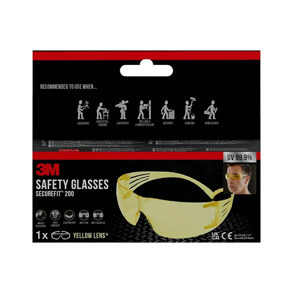 Vernebrille gul linse polykarbonat
