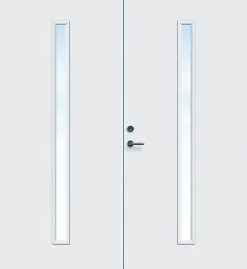 Ytterdør tofløyet Hovdeby frostet glass hvit høyre 170x210 cm