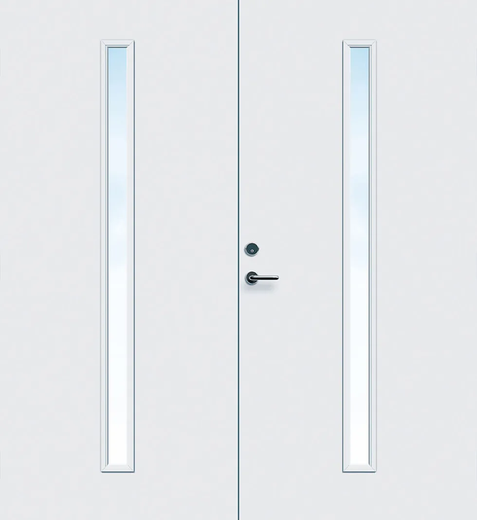 Ytterdør tofløyet Hovdeby frostet glass hvit høyre 170x210 cm