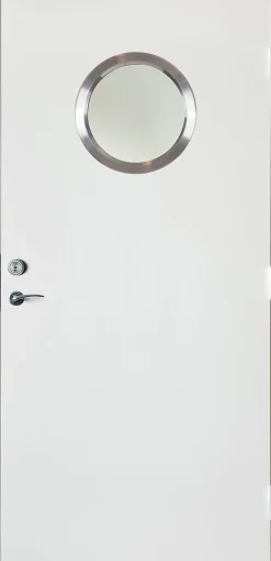 Ytterdør Ula hvit glass høyrehengslet 90x210 cm